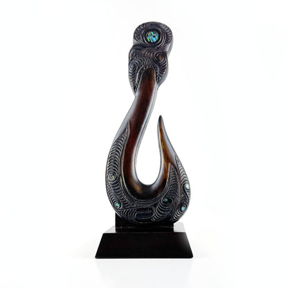 Māori Made 40cm Tall Fish Hook Trophy - ShopNZ