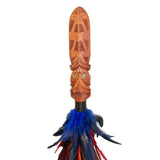 Maori Made Totara Taiaha with Ngutu Kaka Carving - ShopNZ