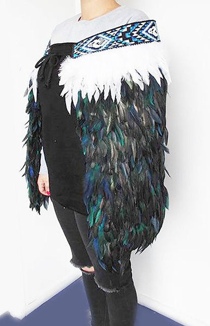 Maori Paua Blue Korowai Cape - ShopNZ