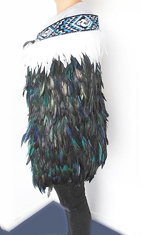 Maori Paua Blue Korowai Cape - ShopNZ