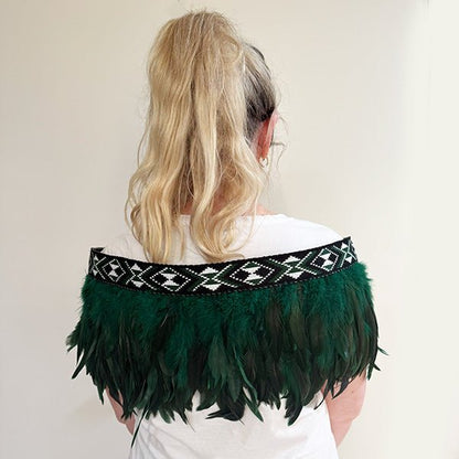 Maori Short Korowai in Forest Green - ShopNZ