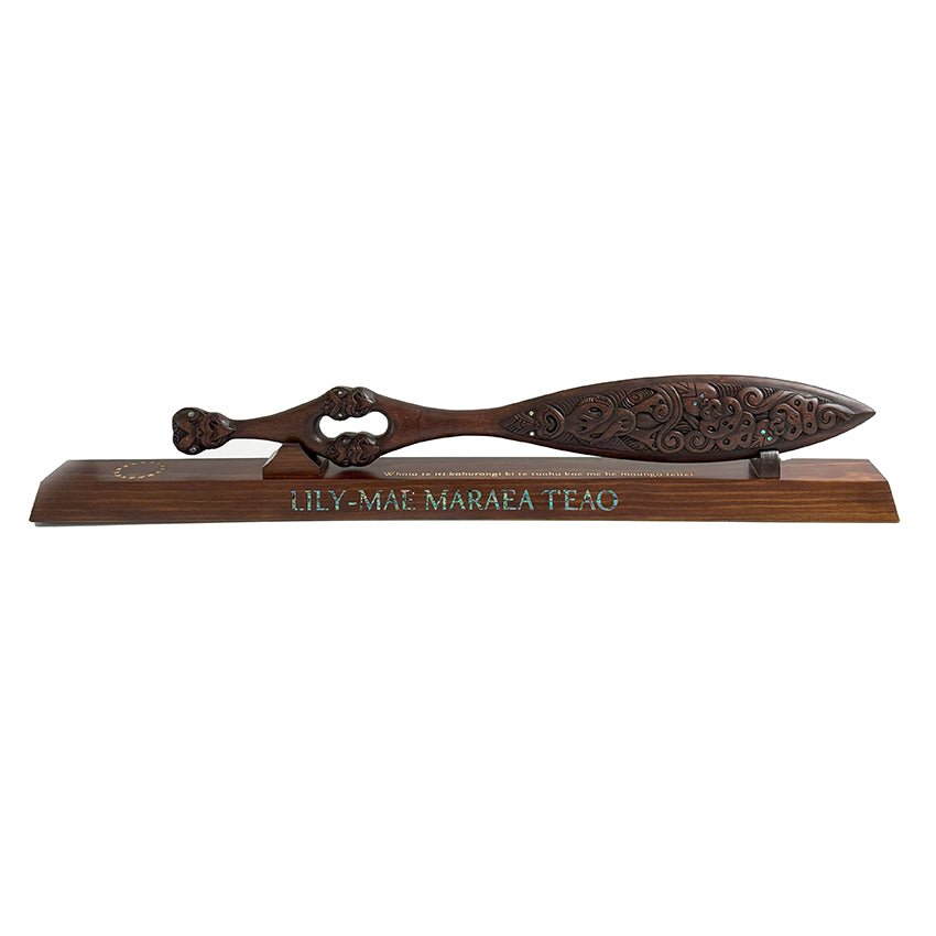 Maori Waka Hoe Paddle - Stand Optional or Wall Hung - ShopNZ