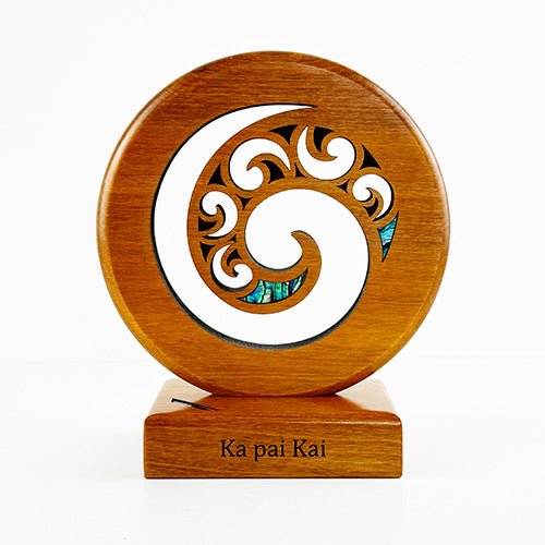 Maori Wood Carving Koru Design Trophy - ShopNZ