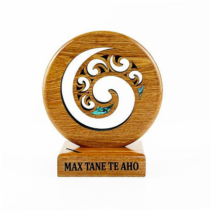 Maori Wood Carving Koru Design Trophy - ShopNZ