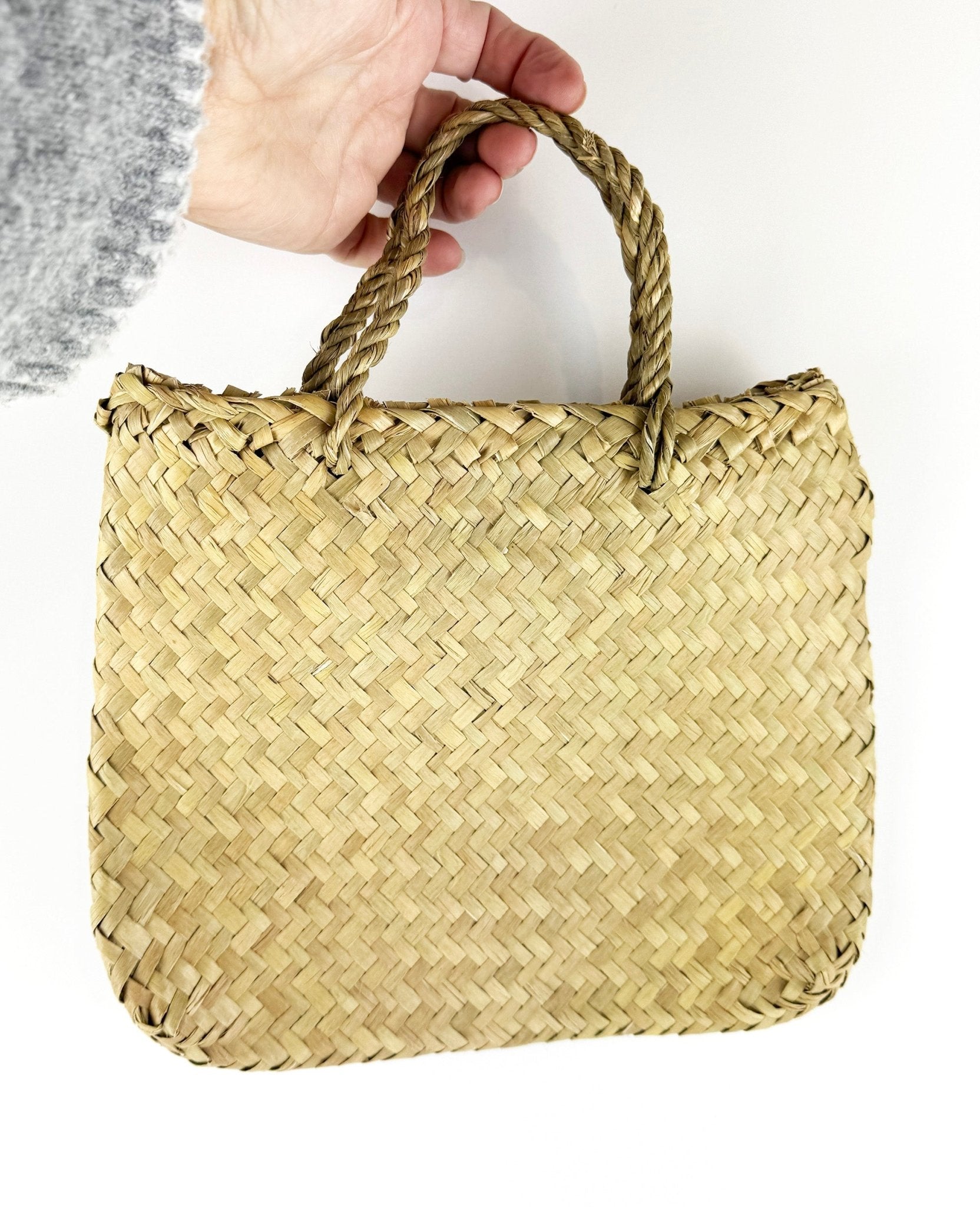 Medium Maori Style Kete Basket 20 x 23cm - ShopNZ
