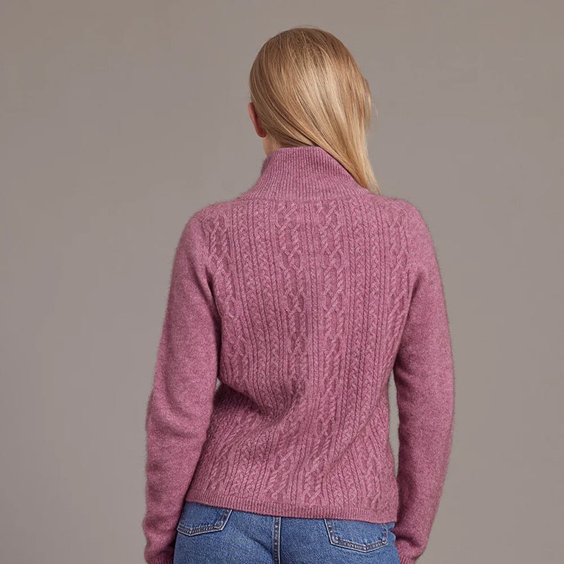 Merino Possum Silk Zip Cable Jacket - ShopNZ