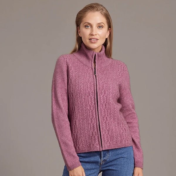 Merino Possum Silk Zip Cable Jacket - ShopNZ