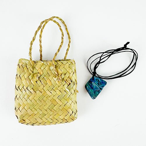 Mini Kete Bag with Paua Shell Necklace Gift Set - ShopNZ