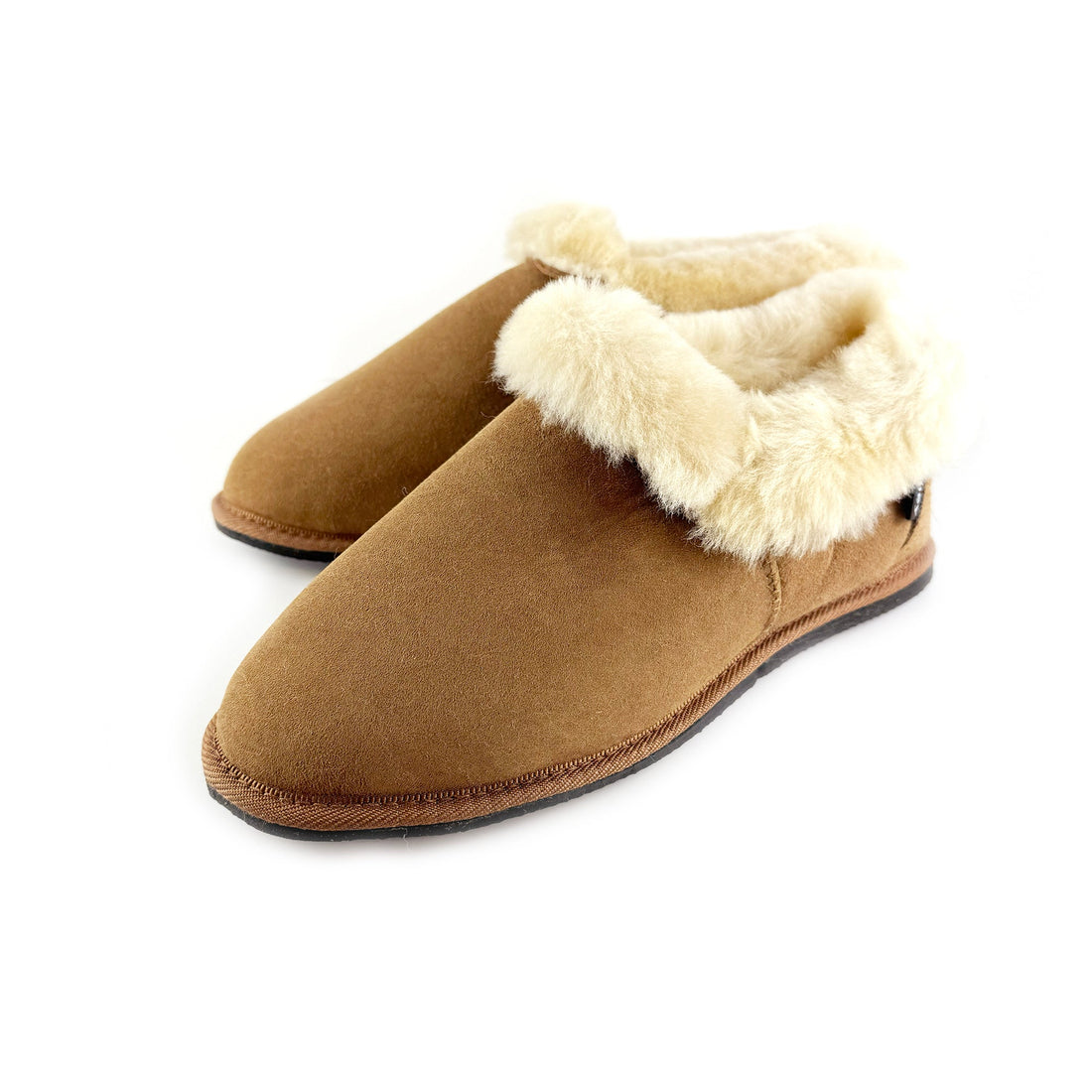 New Zealand Sheepskin Slippers with Roll Collar - Perfect to Keep Both Feet and Ankles Warm - ShopNZ
