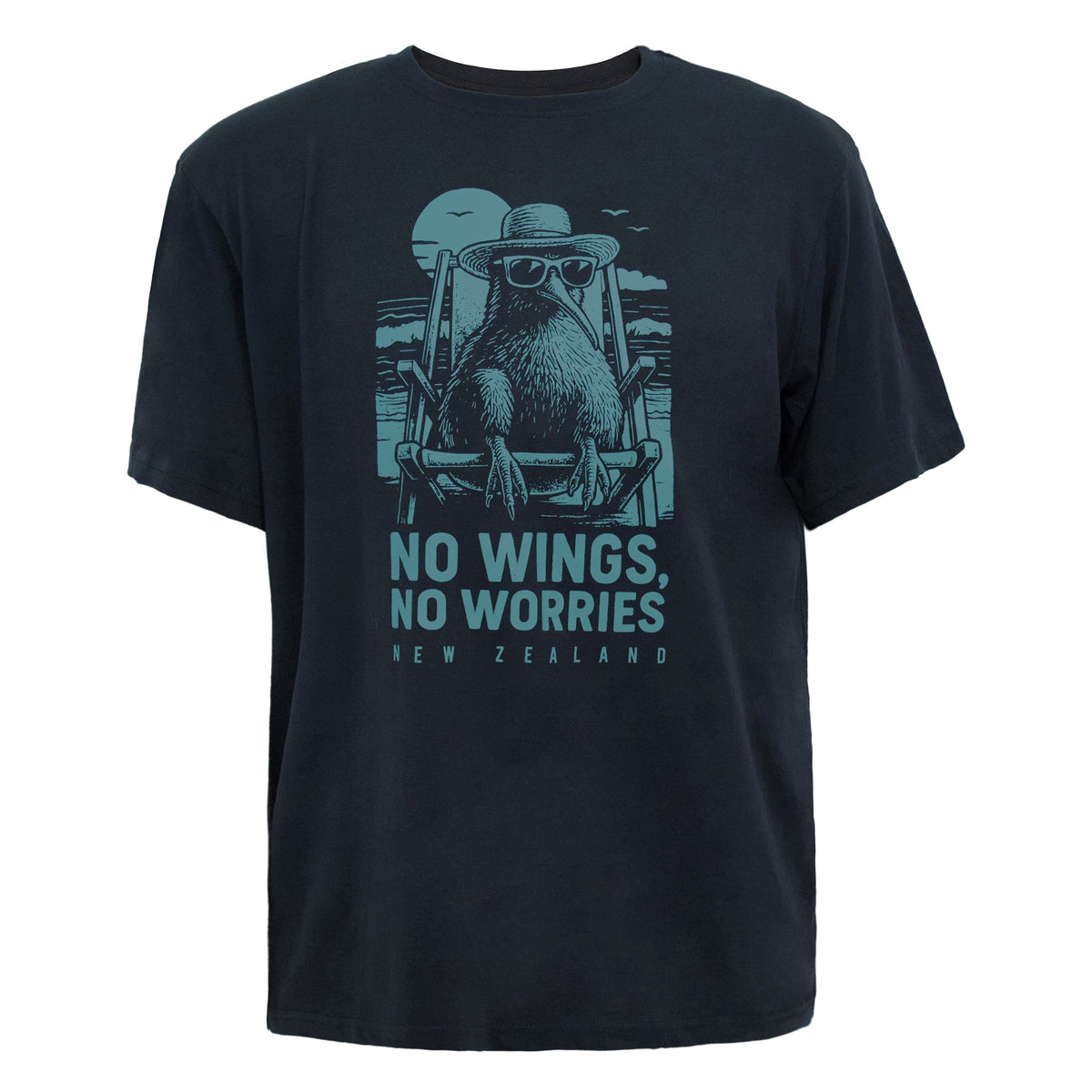 No Wings No Worries - Fun NZ Souvenir Kiwi Bird Unisex T-shirt - ShopNZ