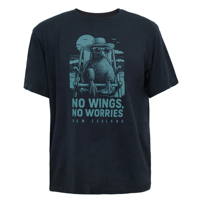 No Wings No Worries - Fun NZ Souvenir Kiwi Bird Unisex T-shirt - ShopNZ