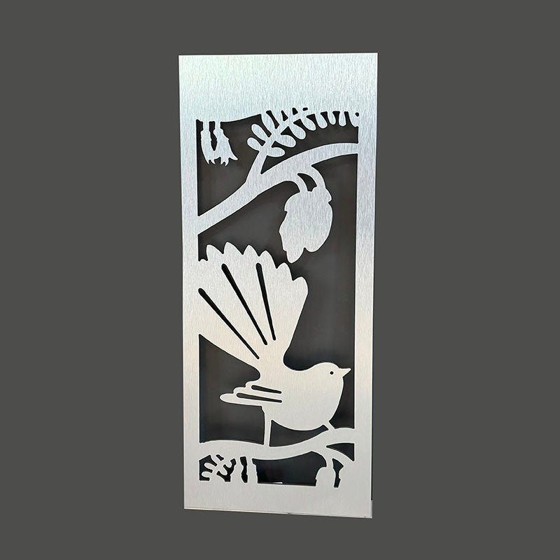 NZ Fantail on Kowhai Aluminium Panel - ShopNZ