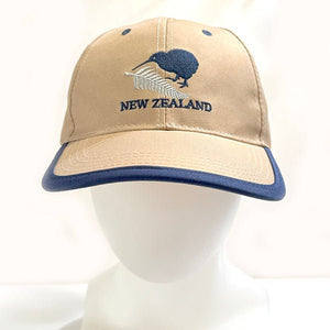 NZ Fern and Kiwi Tan Cap with Navy Trim - ShopNZ