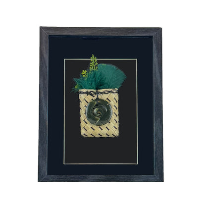 NZ Greenstone Koru Necklace Wall Art Shadow Box - ShopNZ