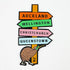 NZ Kiwi Bird and Road Signs Iron On Patch - ShopNZ