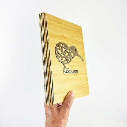 NZ Koru Kiwi Bird Aotearoa A5 Bamboo Journal - ShopNZ