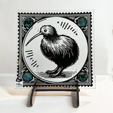 NZ Made Kiwi Bird Glass Plate and Stand - ShopNZ