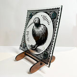NZ Made Kiwi Bird Glass Plate and Stand - ShopNZ
