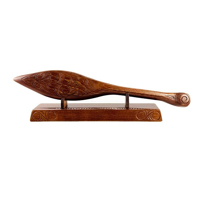 NZ Made Maori Waka Hoe Paddle on Stand - ShopNZ