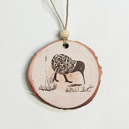 NZ Made Wood Slice Kiwi Bird Ornament - ShopNZ