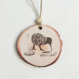 NZ Made Wood Slice Kiwi Bird Ornament - ShopNZ