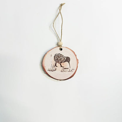 NZ Made Wood Slice Kiwi Bird Ornament - ShopNZ
