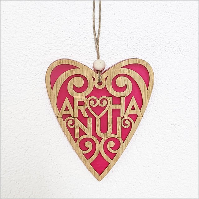 NZ Maori Arohanui Koru Heart Christmas Ornament - ShopNZ