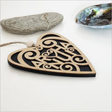 NZ Maori Arohanui Koru Heart Christmas Ornament - ShopNZ