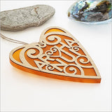 NZ Maori Arohanui Koru Heart Christmas Ornament - ShopNZ