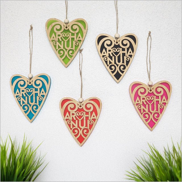 NZ Maori Arohanui Koru Heart Christmas Ornament - ShopNZ
