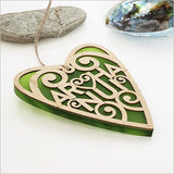 NZ Maori Arohanui Koru Heart Christmas Ornament - ShopNZ