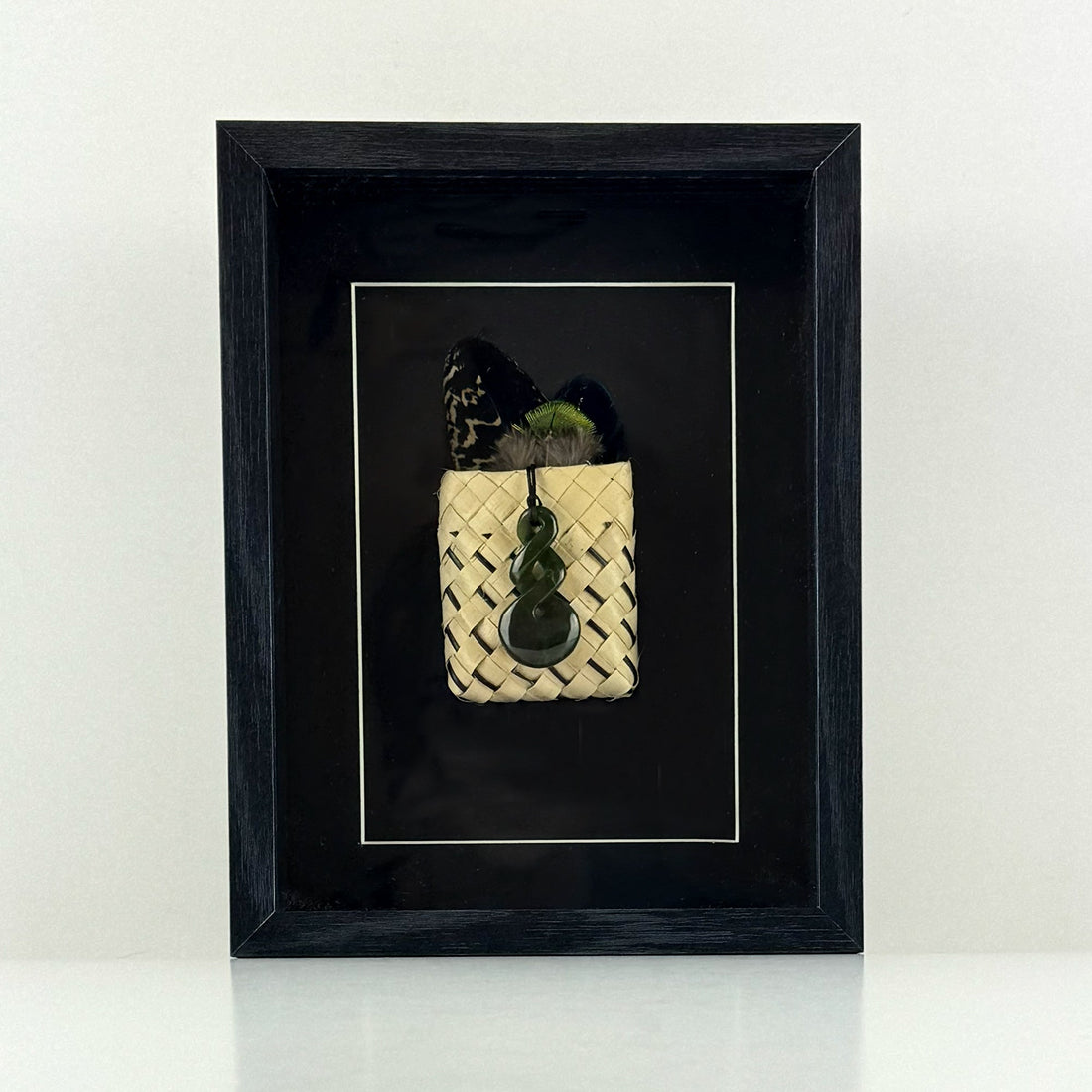 NZ Māori Greenstone Double Twist Necklace in Shadow Box - ShopNZ