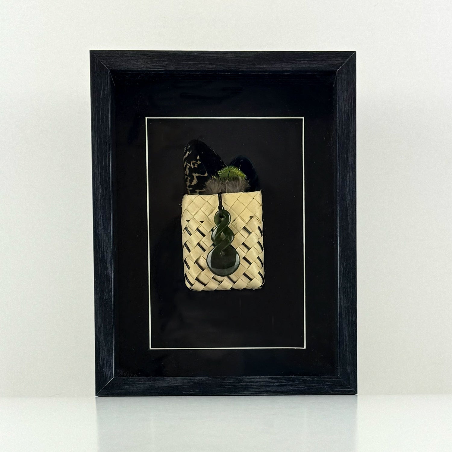 NZ Māori Greenstone Double Twist Necklace in Shadow Box - ShopNZ