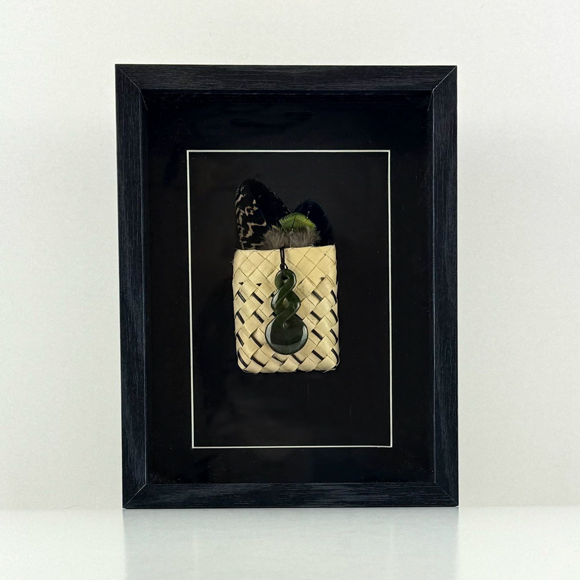 NZ Māori Greenstone Double Twist Necklace in Shadow Box - ShopNZ
