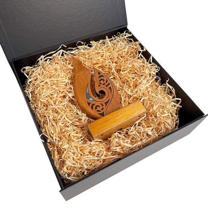 NZ Maori Roimata Koru Pacific Rimu Sculpture Trophy - ShopNZ