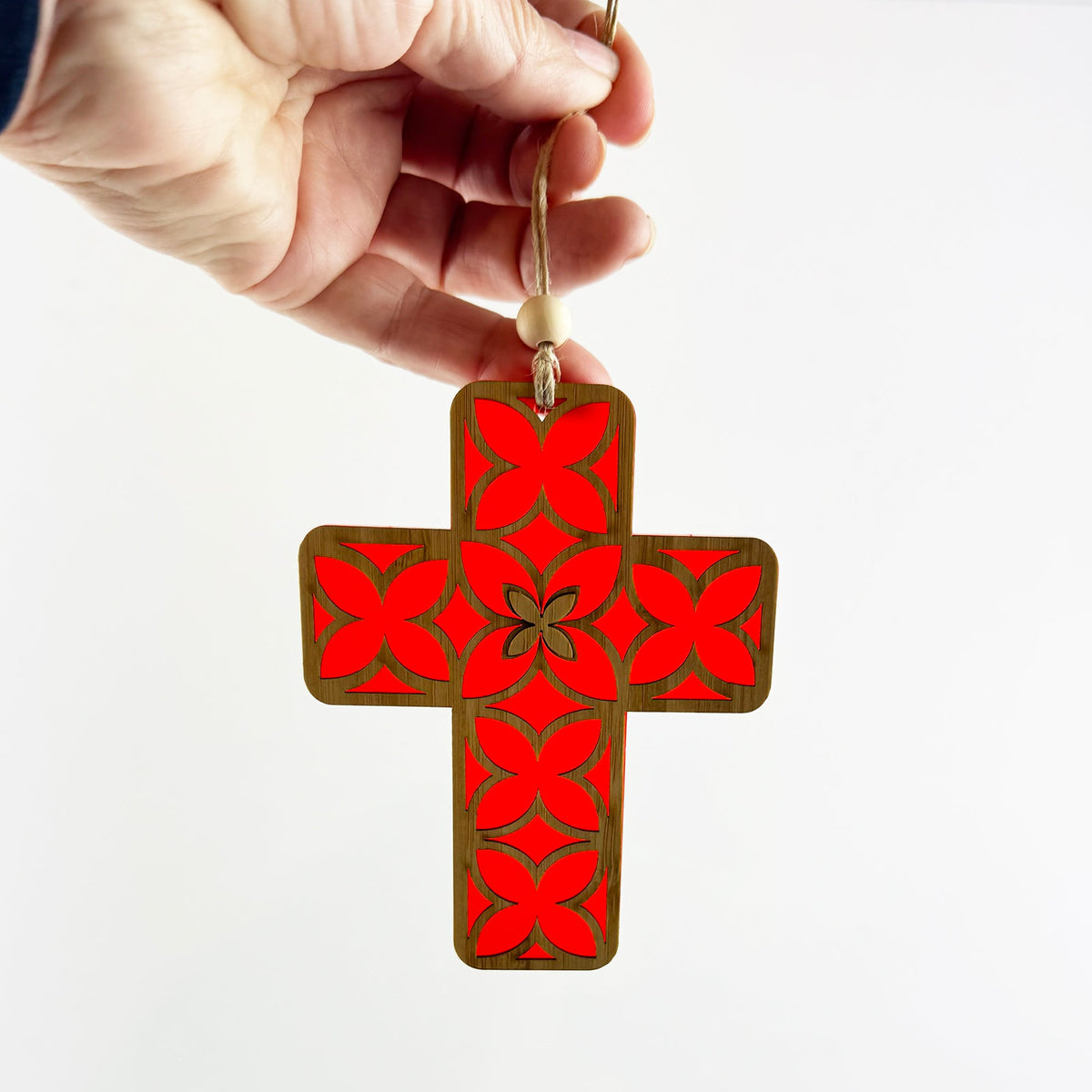 NZ Pacifica Cross with Ancient Tapa Design - Made in New Zealand - ShopNZ