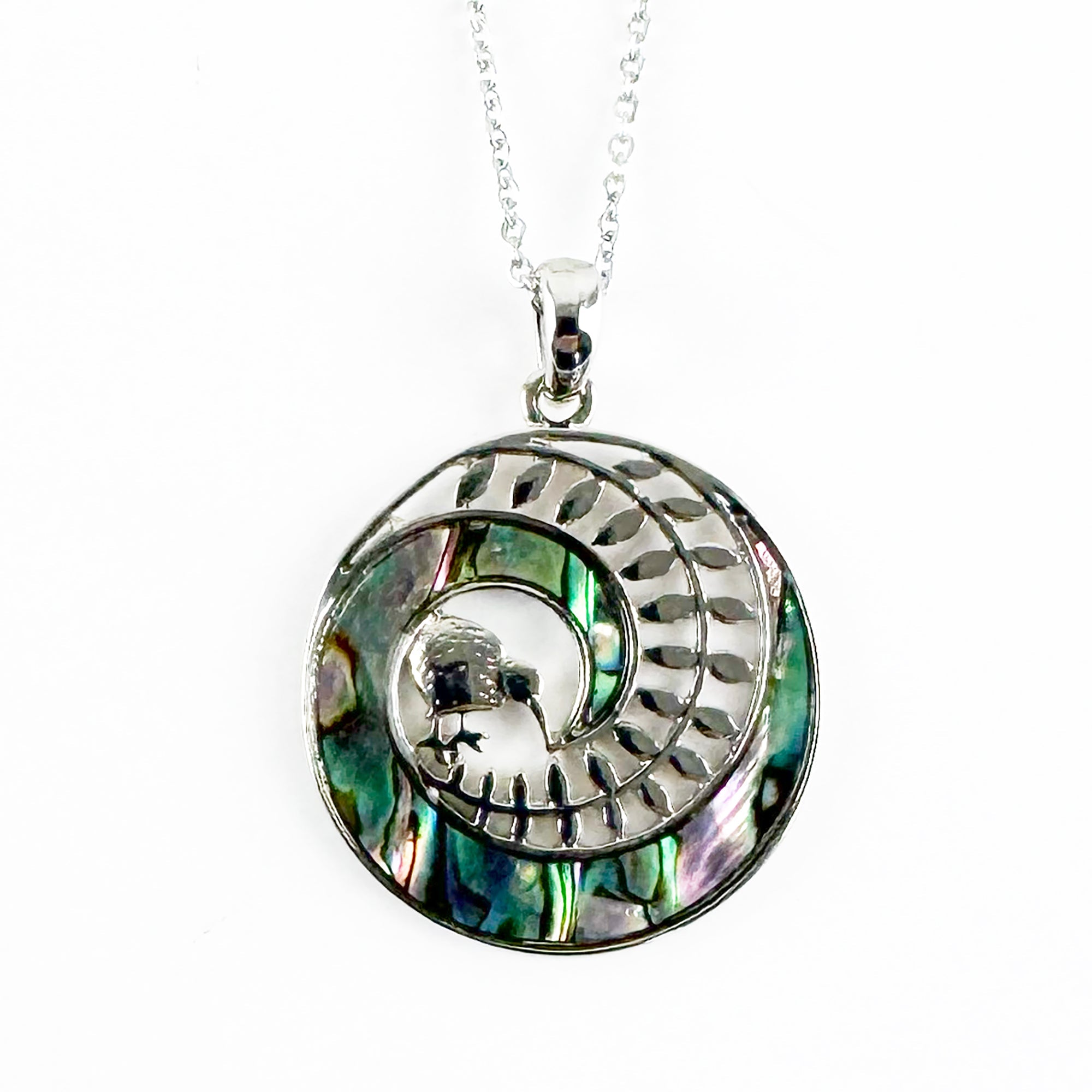 NZ Paua Fern Kiwi Koru Necklace - Jewellery with Multiple Icons - ShopNZ