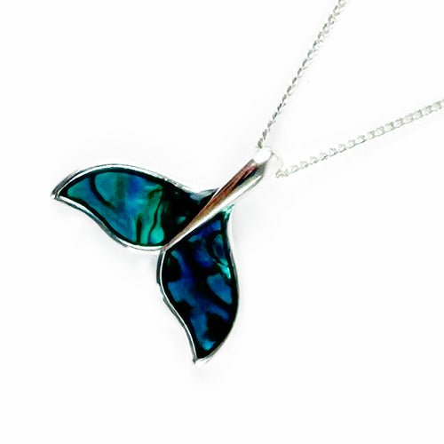 NZ Paua Shell Whale Tail Necklace - ShopNZ
