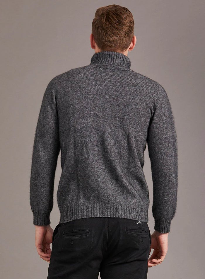 NZ Possum Silk Merino Mens Rib Front Jacket - ShopNZ