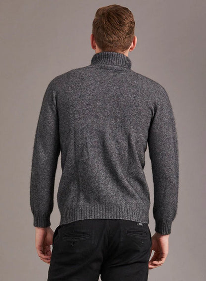 NZ Possum Silk Merino Mens Rib Front Jacket - ShopNZ