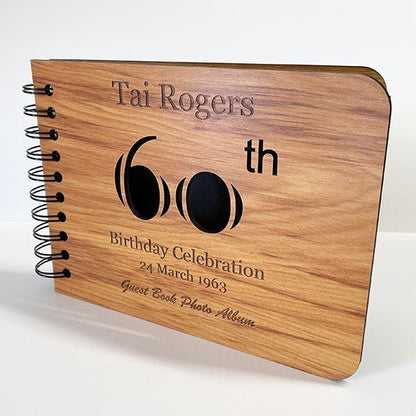 NZ Rimu 60th Birthday Photo Album Guest Book - ShopNZ