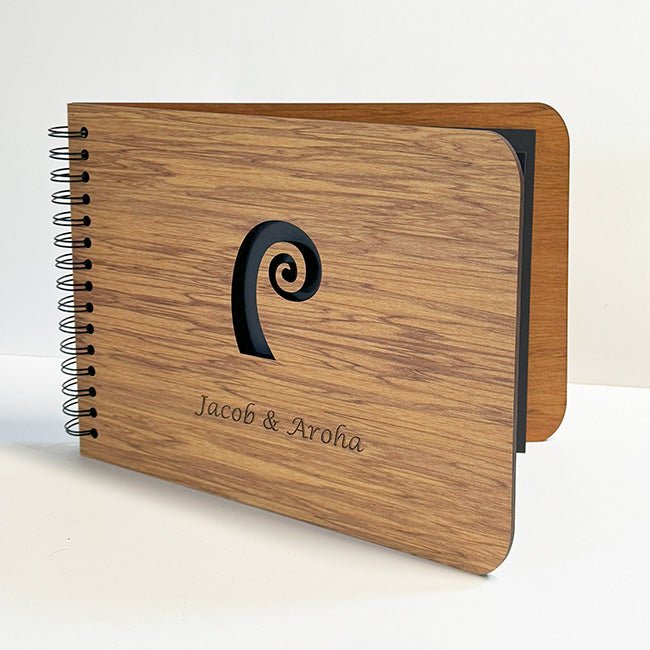 NZ Rimu Birthday Photo Album Guest Book with Koru - ShopNZ