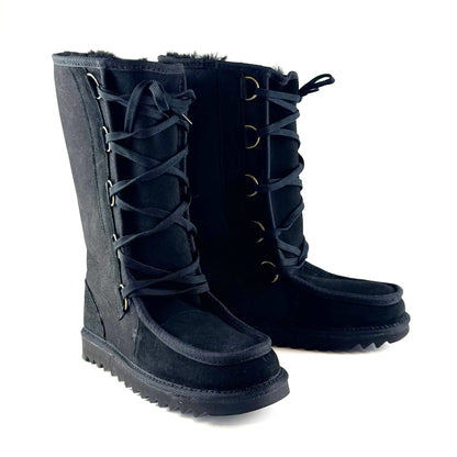 NZ Sheepskin High-calf Lace-up Boots - ShopNZ