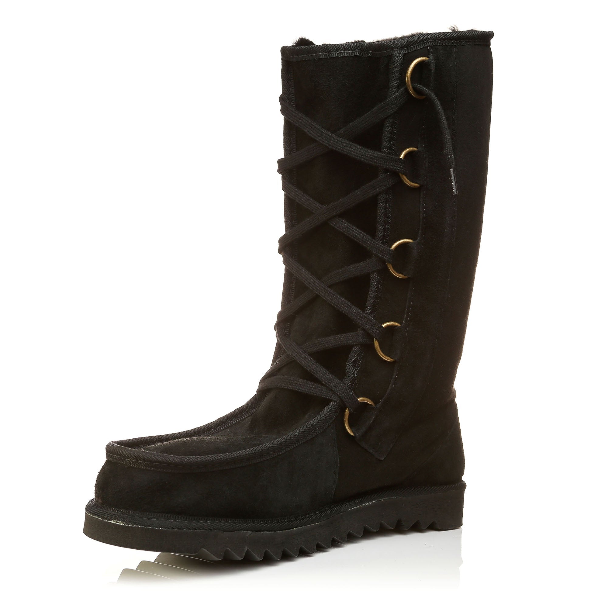 NZ Sheepskin High-calf Lace-up Boots - ShopNZ
