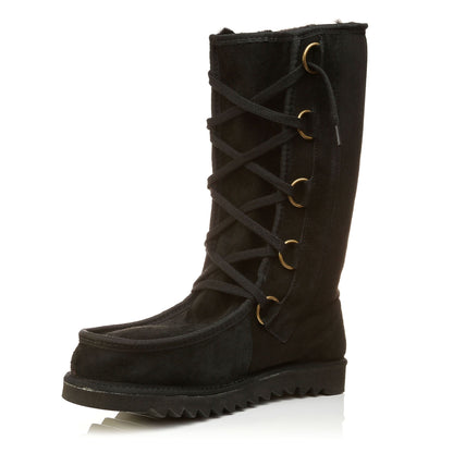 NZ Sheepskin High-calf Lace-up Boots - ShopNZ