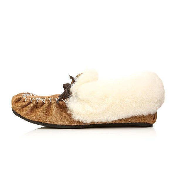 NZ Sheepskin Moccasins with Sheepskin Collar - ShopNZ