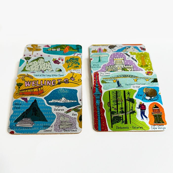 NZ Tourist Destination Souvenir Coasters - ShopNZ