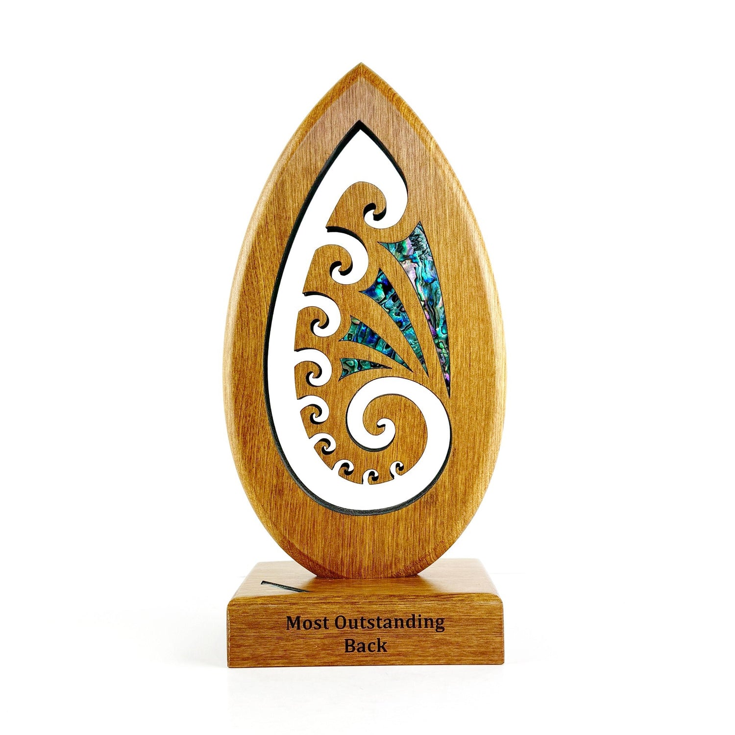 Pacific Rimu Maori Sculptural Koru Trophy - ShopNZ
