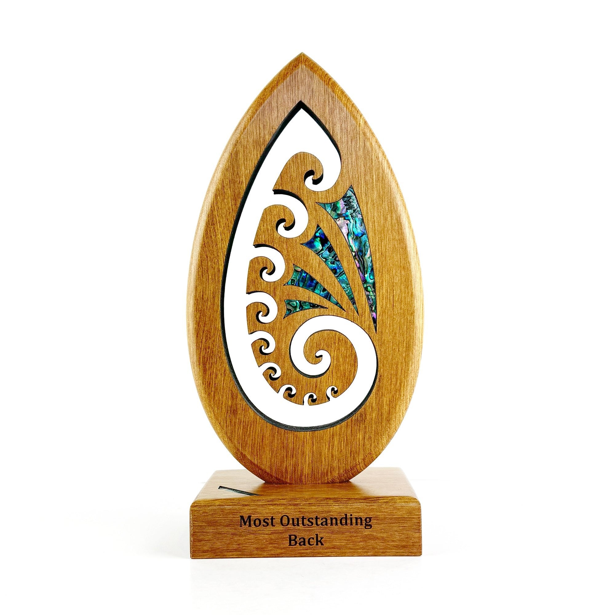 Pacific Rimu Maori Sculptural Koru Trophy - ShopNZ