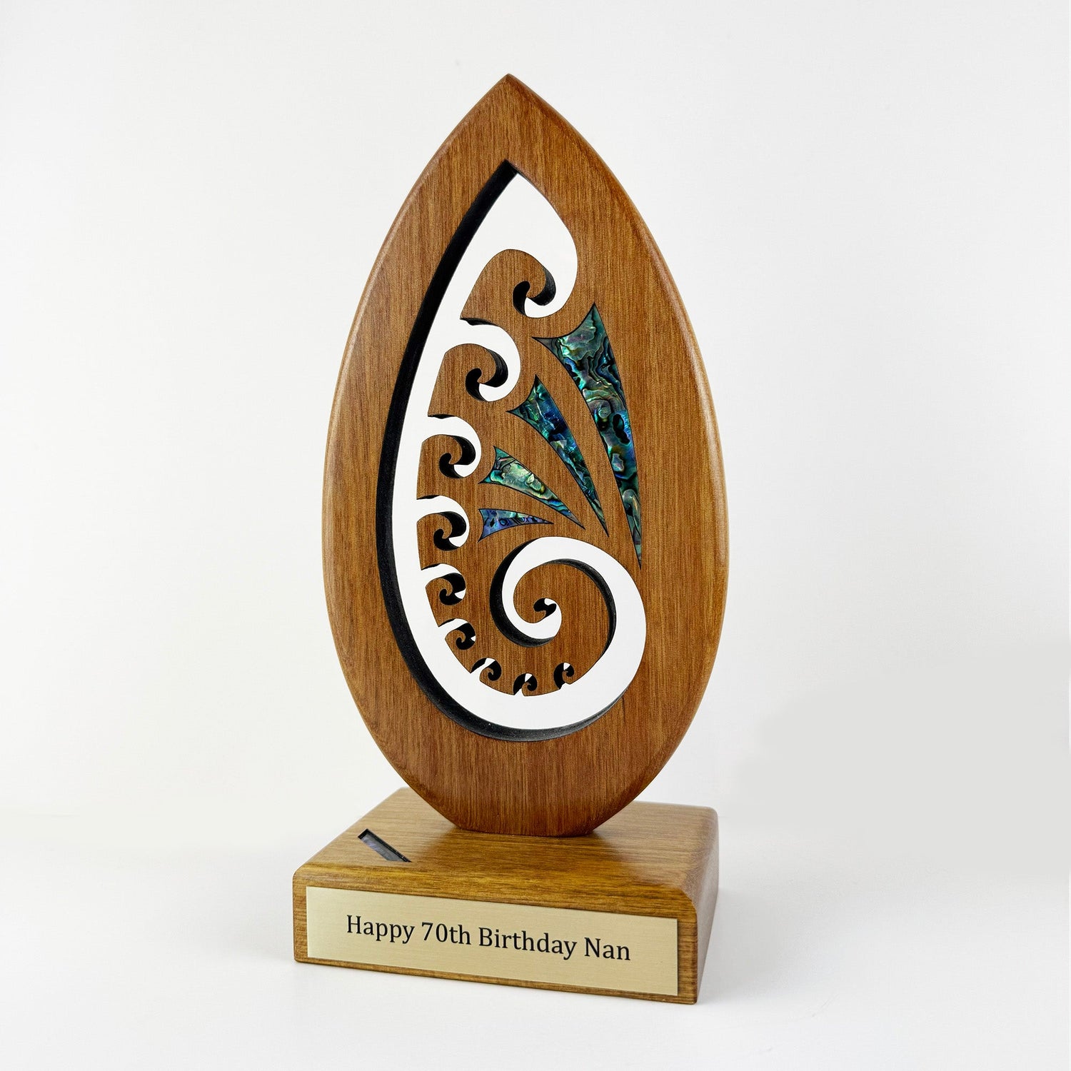 Pacific Rimu Māori Sculptural Koru Trophy - ShopNZ